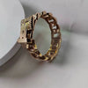 Women's Hollow Alloy Bracelet With Transparent Rhinestone Geometric Design And High Grade Electroplated Finish