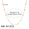 Women's Hollow Ball Chain Multilayer Summer Clavicle Chain Stainless Steel Necklace With Leaf Rhombus Star Geometric Pattern Furnace Vacuum Plating 18K