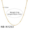 Women's Hollow Ball Chain Multilayer Summer Clavicle Chain Stainless Steel Necklace With Leaf Rhombus Star Geometric Pattern Furnace Vacuum Plating 18K