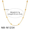 Women's Hollow Ball Chain Multilayer Summer Clavicle Chain Stainless Steel Necklace With Leaf Rhombus Star Geometric Pattern Furnace Vacuum Plating 18K