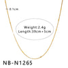 Women's Hollow Ball Chain Multilayer Summer Clavicle Chain Stainless Steel Necklace With Leaf Rhombus Star Geometric Pattern Furnace Vacuum Plating 18K