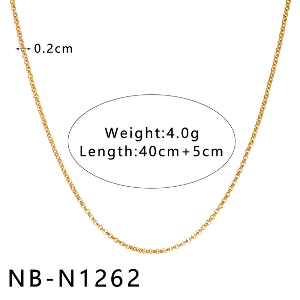 Women's Hollow Ball Chain Multilayer Summer Clavicle Chain Stainless Steel Necklace With Leaf Rhombus Star Geometric Pattern Furnace Vacuum Plating 18K