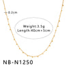 Women's Hollow Ball Chain Multilayer Summer Clavicle Chain Stainless Steel Necklace With Leaf Rhombus Star Geometric Pattern Furnace Vacuum Plating 18K