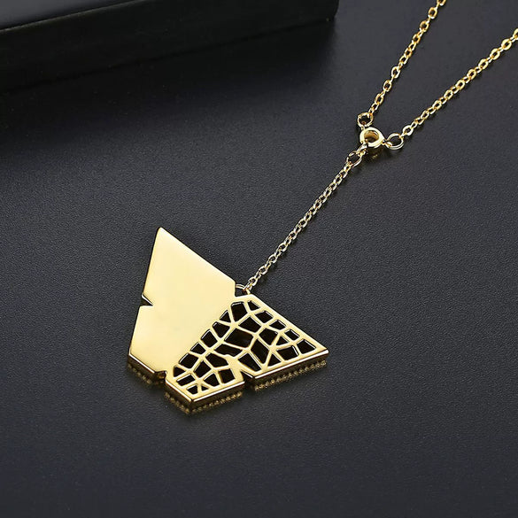 Women's Hollow Butterfly Pendant Necklace With Copper And Zircon Electroplated Geometric Design And Cross Chain Elegant Fashion Jewelry