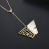 Women's Hollow Butterfly Pendant Necklace With Copper And Zircon Electroplated Geometric Design And Cross Chain Elegant Fashion Jewelry