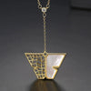 Women's Hollow Butterfly Pendant Necklace With Copper And Zircon Electroplated Geometric Design And Cross Chain Elegant Fashion Jewelry