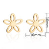 Women's Hollow Flower Cartilage Stud Earrings Electroplated Stainless Steel Floral Ear Piercing Jewelry