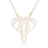 Women's Hollow Geometric Origami Animal Pendant Necklace In Stainless Steel With Electroplated Finish