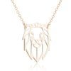 Women's Hollow Geometric Origami Animal Pendant Necklace In Stainless Steel With Electroplated Finish