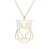 Women's Hollow Geometric Origami Animal Pendant Necklace In Stainless Steel With Electroplated Finish