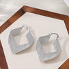 Women's Hollow Geometric Rhombus Drop Earrings In Copper With Real Gold Plating And Chic Minimalist Style
