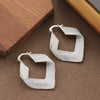 Women's Hollow Geometric Rhombus Drop Earrings In Copper With Real Gold Plating And Chic Minimalist Style
