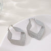 Women's Hollow Geometric Rhombus Drop Earrings In Copper With Real Gold Plating And Chic Minimalist Style