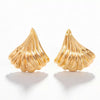 Women's Hollow Ginkgo Leaf Earrings With Electroplated Zinc Alloy Design And Steel Ear Needles Highend Botanical Jewelry
