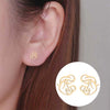 Women's Hollow Out Mother And Children Cartoon Stud Earrings Stainless Steel Electroplated Jewelry Mother's Day Gift Wholesale