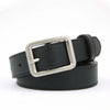 Women's Imitation Leather Belt With Rectangular Alloy Pin Buckle Handmade Plain Weave Casual Versatile Pants Belt