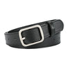 Women's Imitation Leather Pin Buckle Belt With Screw Logo Design And 14 Holes Simple All Match Fashion Belt For Jeans