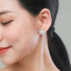 Women's Imitation Pearl Earrings Copper Material With Flower And Geometric Patterns And Zircon Treatment