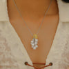 Women's Imitation Pearl Fruit Shaped Beaded Necklace With Electroplating And Water Drop Pendant