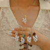 Women's Imitation Pearl Fruit Shaped Beaded Necklace With Electroplating And Water Drop Pendant
