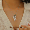 Women's Imitation Pearl Fruit Shaped Beaded Necklace With Electroplating And Water Drop Pendant