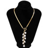Women's Imitation Pearl Tassel Geometric Snake Bone Chain Necklace Metal Electroplated