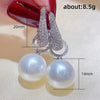 Women's Imitation Pearl Zircon Inlaid Copper Geometric U Shape Ear Buckle Earrings