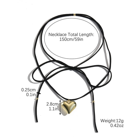 Women's Imitation Pearls And Organic Glass Heart And Bow Shaped Pendant Necklace With Electroplating