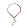 Women's Imitation Turquoise Ring Necklace Bohemian Style Clavicle Chain Alloy Pendant Geometric Pattern Electroplating