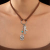 Women's Imitation Turquoise Ring Necklace Bohemian Style Clavicle Chain Alloy Pendant Geometric Pattern Electroplating