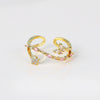 Women's Ins Style Copper Electroplated Small Blue Bouquet Triangle Ring