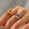 Women's Ins Style Geometric Stainless Steel Electroplated Open Rings Jewelry