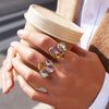 Women's Ins Style Geometric Stainless Steel Rings With Pvd Furnace Vacuum Real Gold Plating