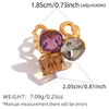 Women's Ins Style Geometric Stainless Steel Rings With Pvd Furnace Vacuum Real Gold Plating