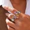 Women's Ins Style Geometric Stainless Steel Rings With Pvd Furnace Vacuum Real Gold Plating