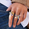 Women's Ins Style Geometric Stainless Steel Rings With Pvd Furnace Vacuum Real Gold Plating
