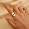 Women's Ins Style Open Diamond Hollow Geometric Heart Shape Stainless Steel Ring And Bracelet With Electroplating