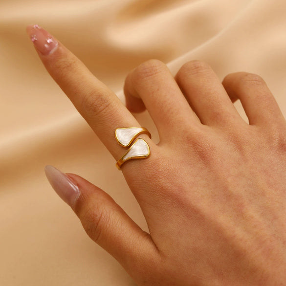 Women's Ins Style Open Diamond Hollow Geometric Heart Shape Stainless Steel Ring And Bracelet With Electroplating