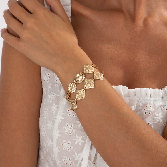 Women's Iron Geometric Bracelet With Electroplating Jewelry