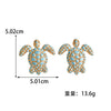 Women's Iron Turtle Earrings With Dripping Glaze Animal Design And Stainless Steel Ear Posts Fashion Jewelry