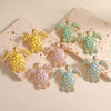 Women's Iron Turtle Earrings With Dripping Glaze Animal Design And Stainless Steel Ear Posts Fashion Jewelry