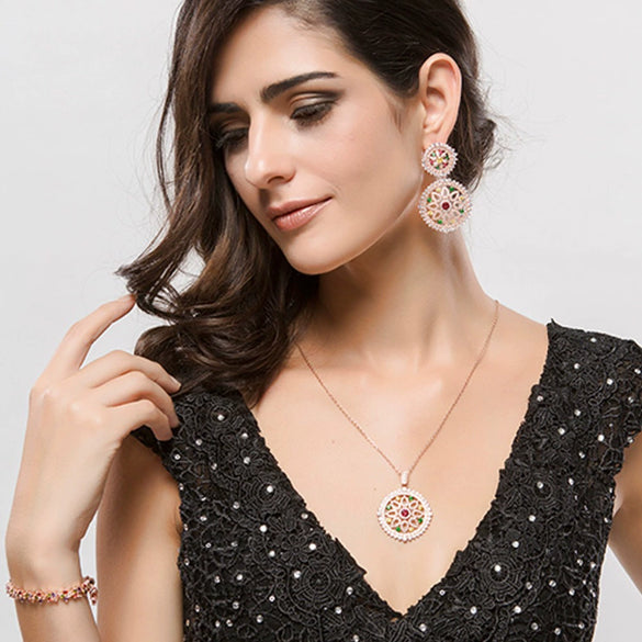 Women's Irregular Copper Bracelet With Flower Motif And Zircon Inlay Electroplated Fashion Jewelry