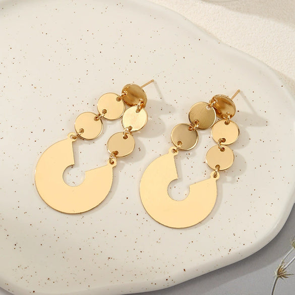 Women's Irregular Geometric Earrings With Electroplated Finish And Silver Earring Posts Fashion Statement Jewelry Wholesale