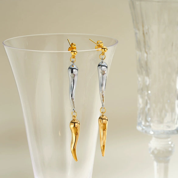 Women's Irregular Geometric Hollow Stainless Steel Earrings With 18K Vacuum Plating Simple Non Fading Style