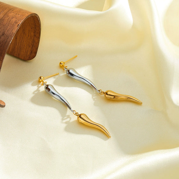 Women's Irregular Geometric Hollow Stainless Steel Earrings With 18K Vacuum Plating Simple Non Fading Style