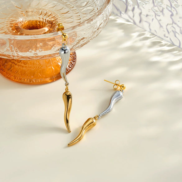 Women's Irregular Geometric Hollow Stainless Steel Earrings With 18K Vacuum Plating Simple Non Fading Style