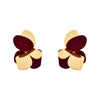 Women's Irregular Geometric Metal Stud Earrings With Spraypainted Colorblock Design And Contemporary Minimalist Style