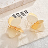 Women's Irregular Geometric Metal Stud Earrings With Spraypainted Colorblock Design And Contemporary Minimalist Style