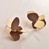 Women's Irregular Geometric Metal Stud Earrings With Spraypainted Colorblock Design And Contemporary Minimalist Style