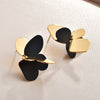 Women's Irregular Geometric Metal Stud Earrings With Spraypainted Colorblock Design And Contemporary Minimalist Style